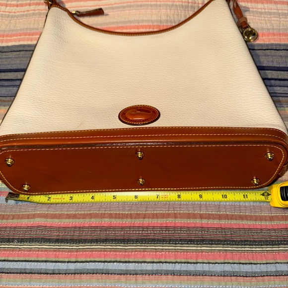 Dooney & Bourke Cream/Brown Hobo Shoulder Bag with pebbled leather - Picture 11 of 13